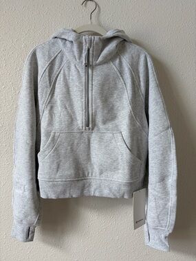Lululemon Scuba Oversized 1/2 Zip Hoodie Heathered Core Ultra Light Gray XS / S